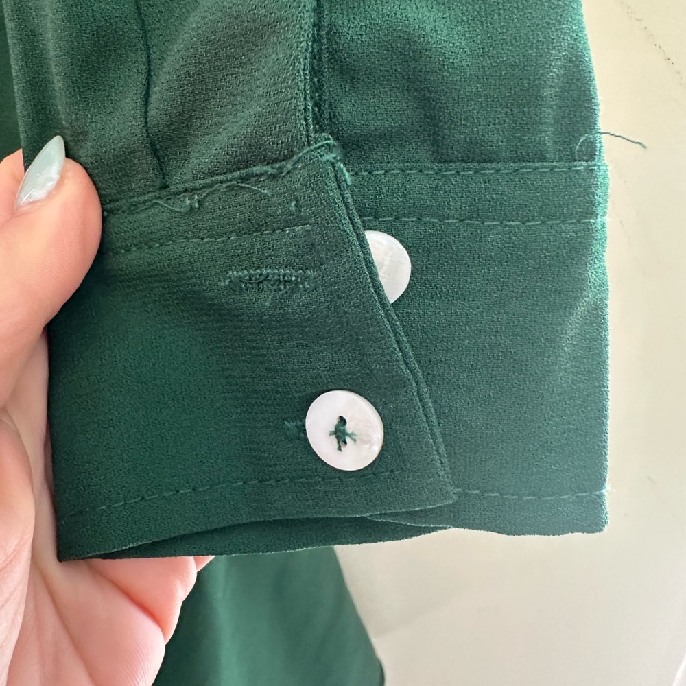 Tuckernuck Button Front Collared Green Mini Dress… - image 5